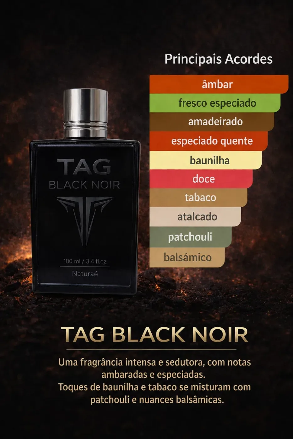 Frasco de TAG Black Noir, Eau de Parfum, 100 ml