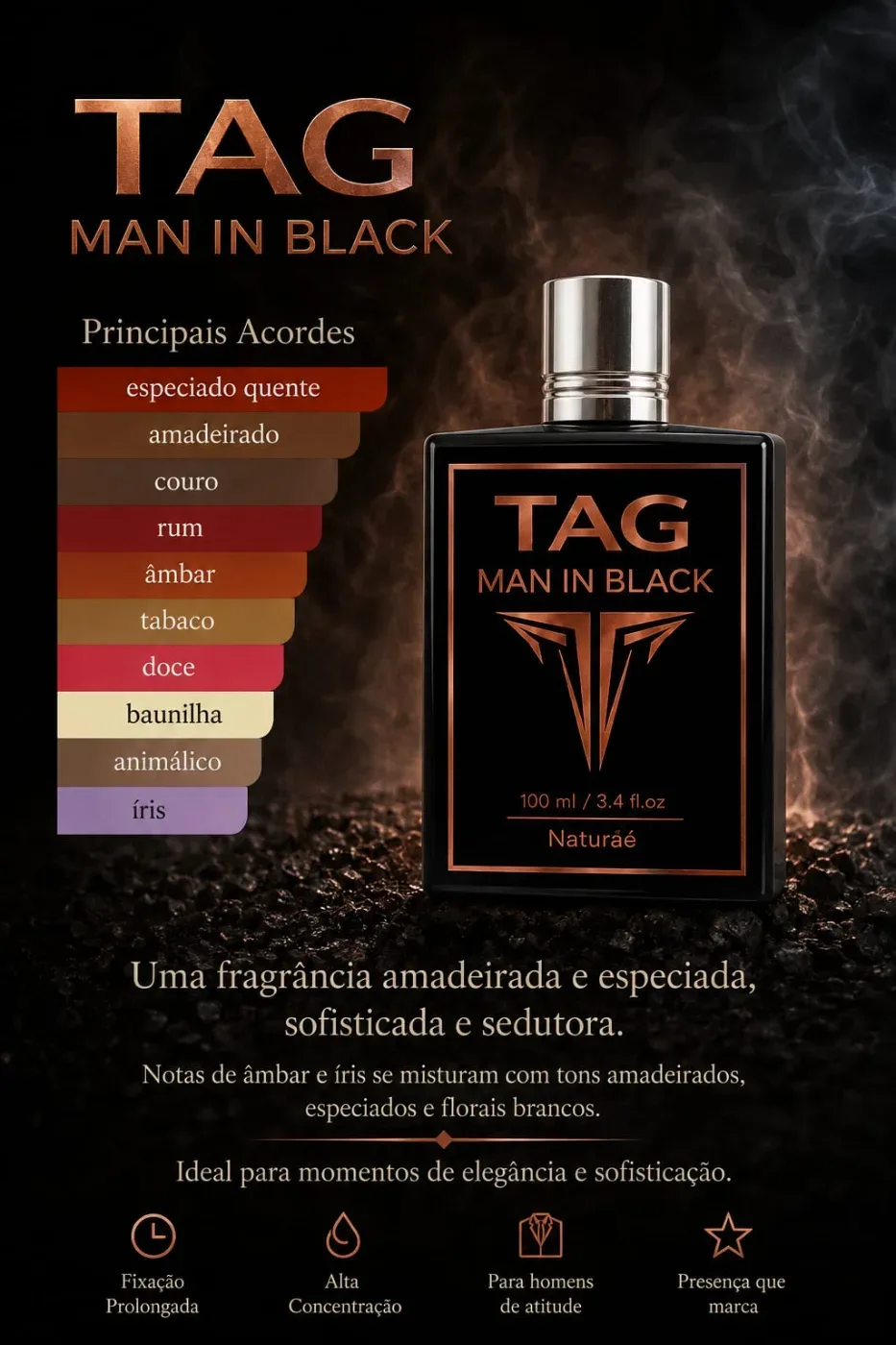 Frasco de TAG Man in Black, Eau de Parfum, 100 ml